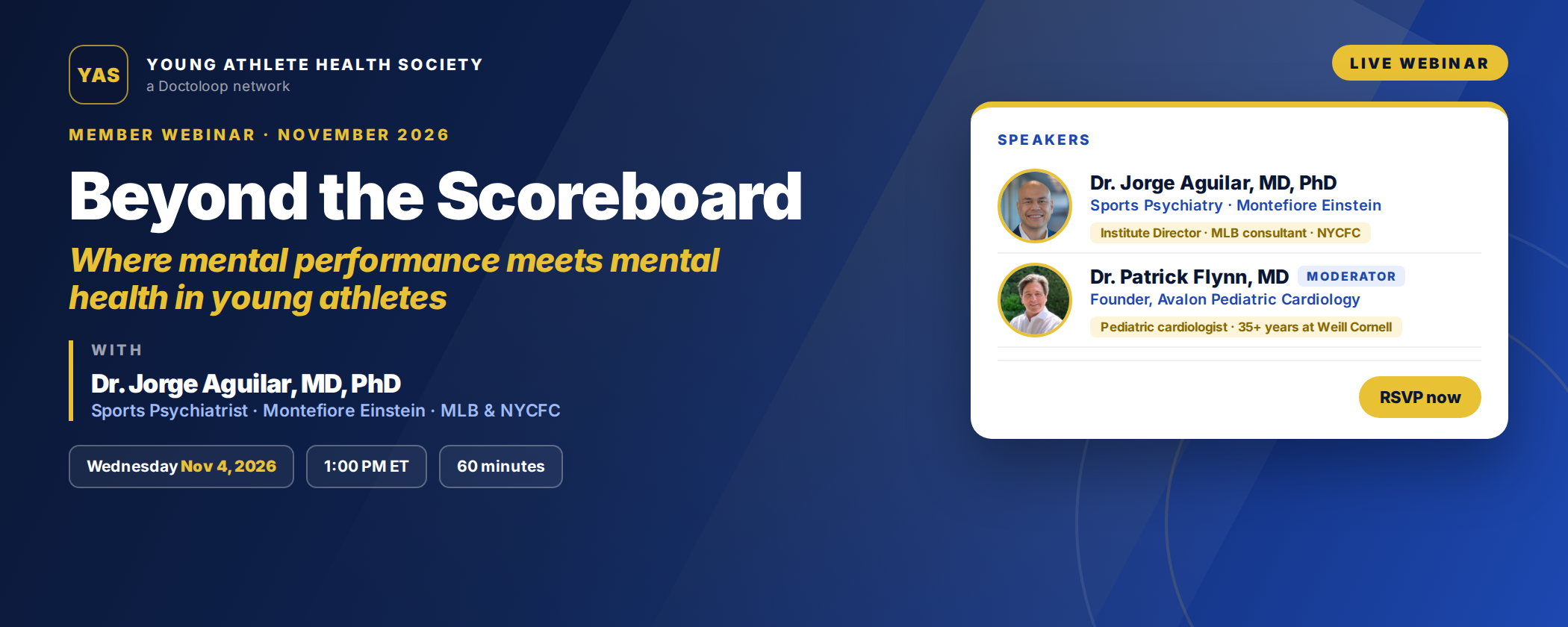 Beyond the Scoreboard: Where Mental Performance Meets Mental Health in Young Athletes with Dr. Jorge Aguilar, MD, PhD, Director of the Sports Mental Health & Performance Institute at Montefiore Einstein