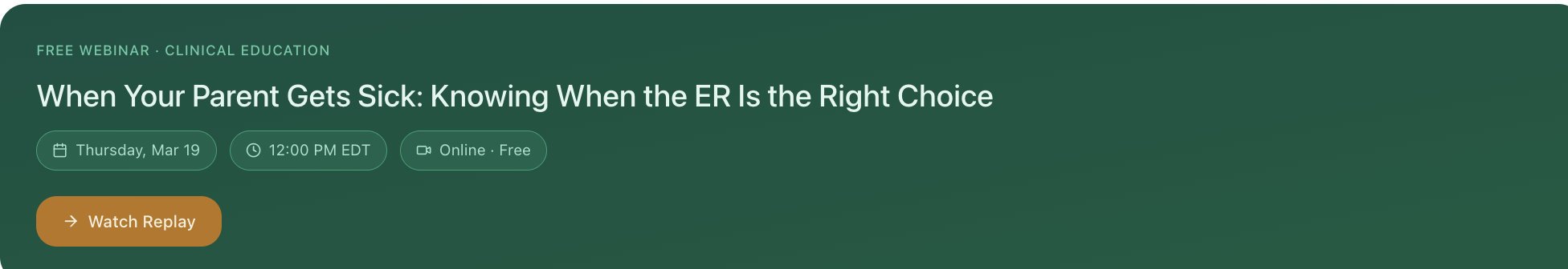 When Your Parent Gets Sick: Knowing When the ER Is the Right Choice